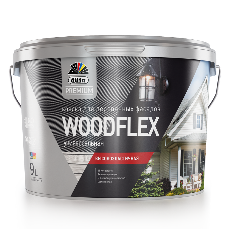 Высокоэластичная краска для дерев.фасадов Woodflex
